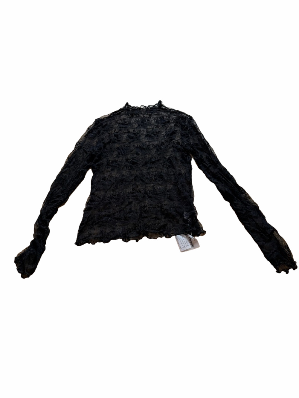 Buauty Black Sheer Lace Long-Sleeve Top - Picture 2 of 4